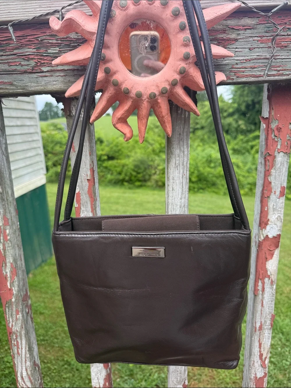 ENZO ANGIOLINI brown soft leather shoulder bag
